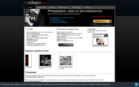 Odiapo | Site photo Photographe Creer un site internet essai gratuit